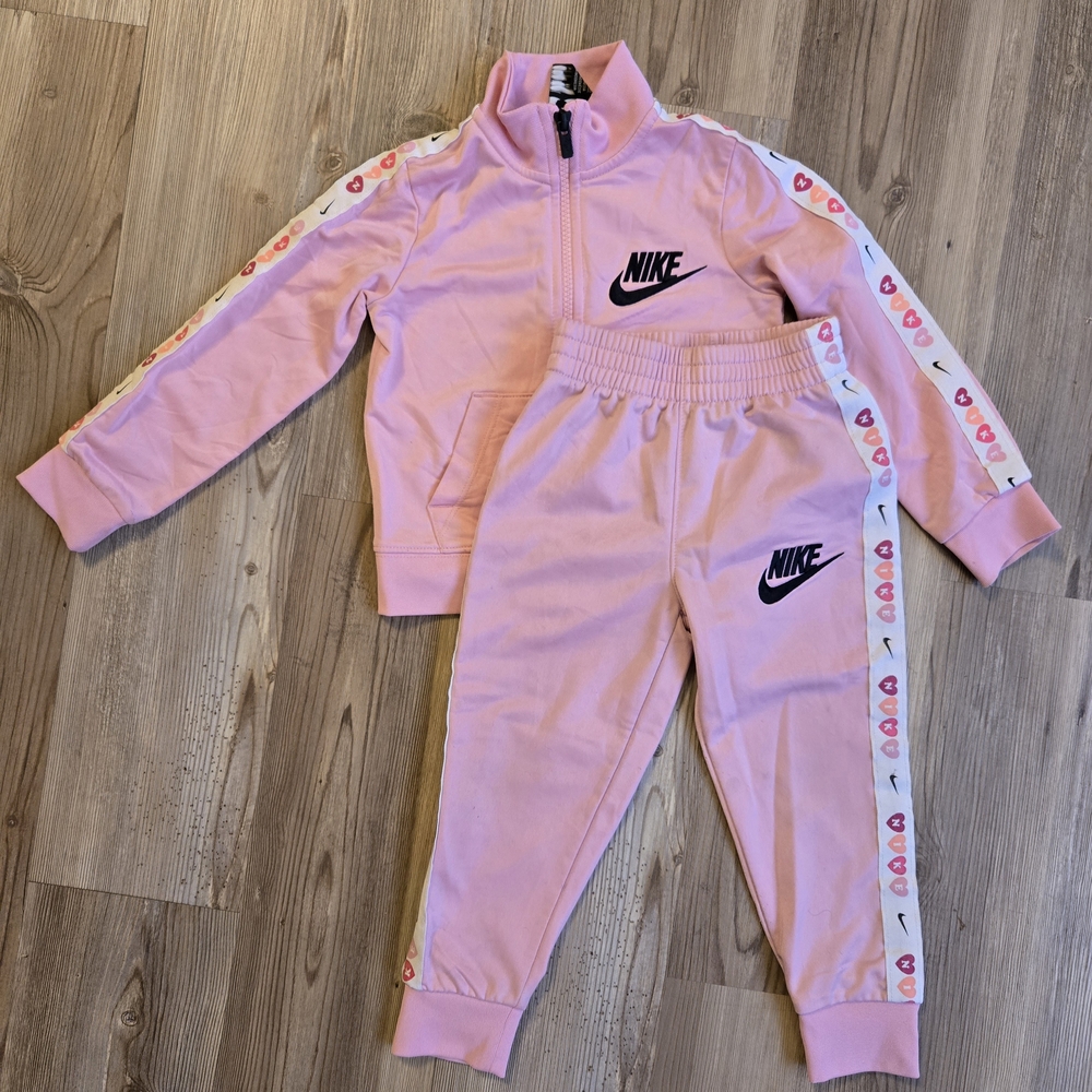 Nike Kids Light Pink Jogger Set with Logo